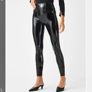 NWT Spanx faux patent leather leggings XL